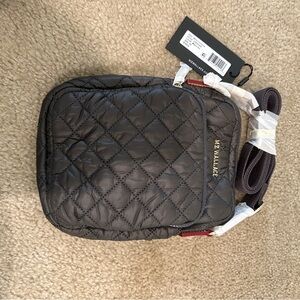 MZ Wallace Metro Quilted Gray Crossbody Bag